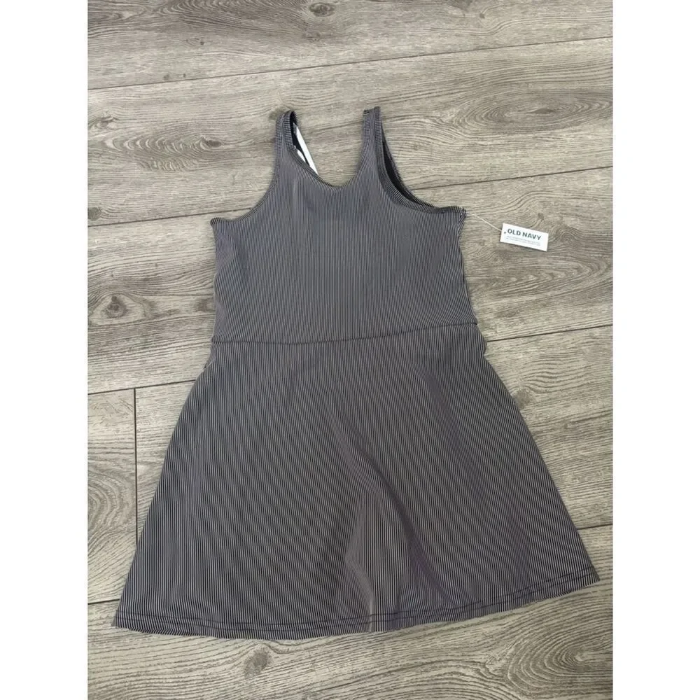 Old Navy Black and White Pinstripe Tank Dress